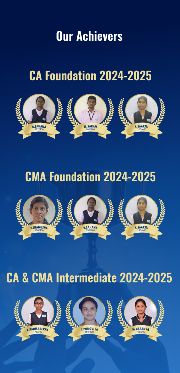 Top-performing CA and CMA students – archievers of professional exams